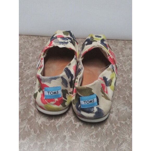 Toms Spring multicolor slip-on shoes canvas fabric US Sz 10 womens UK 8 EU 42 - Picture 4 of 9